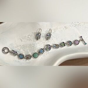 PATRICIA LOCKE BRACELET & EARRING SET IN WATERLILY